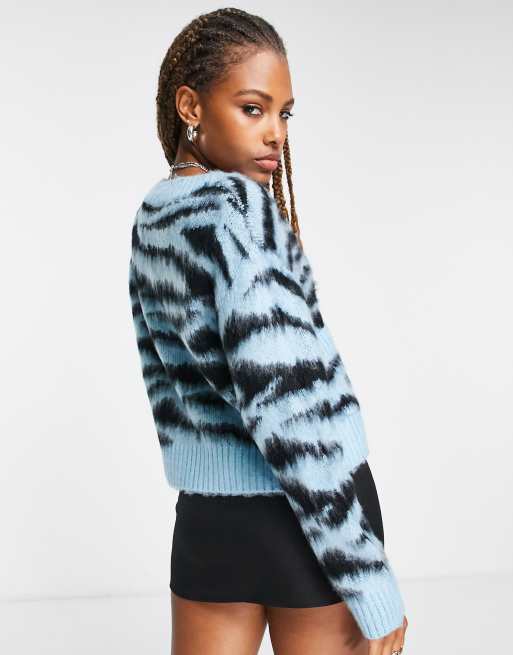 Reclaimed Vintage relaxed cardigan in animal print ASOS