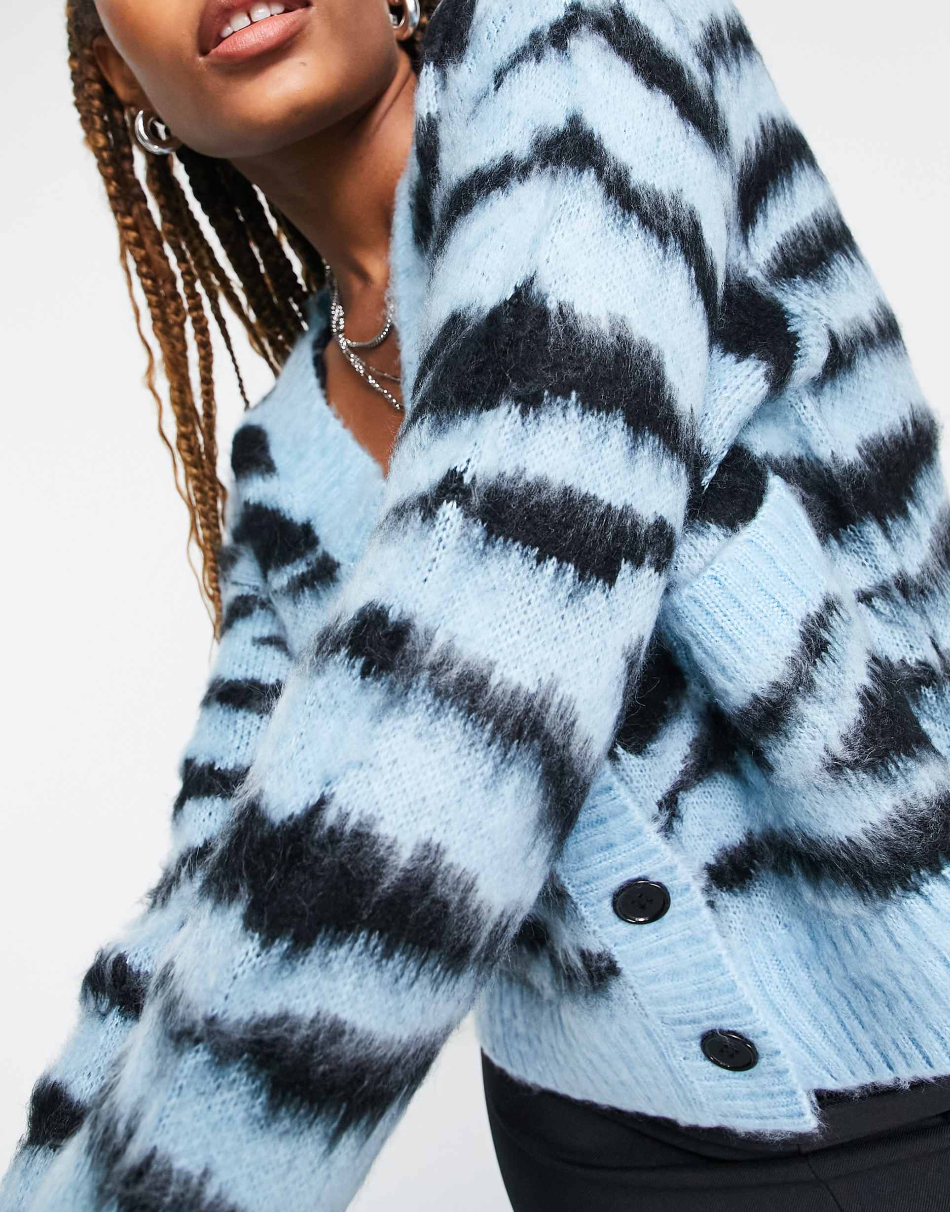 Reclaimed Vintage relaxed cardigan in animal print view 4