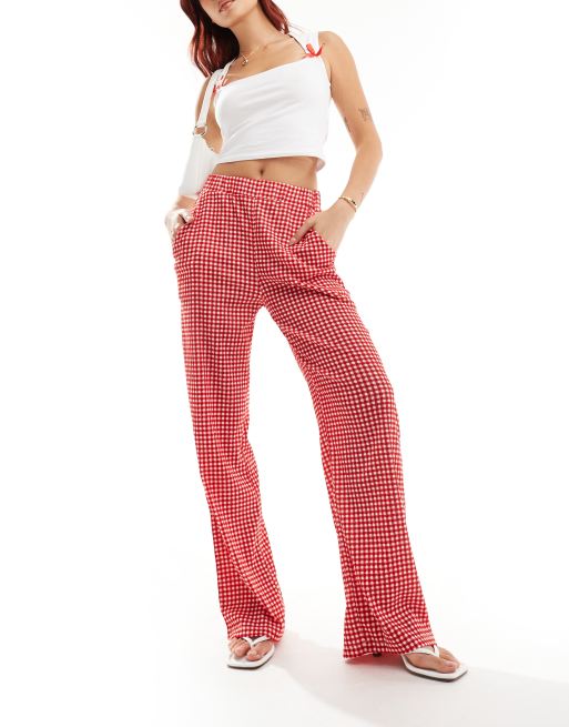 Reclaimed Vintage relaxed pants in red gingham