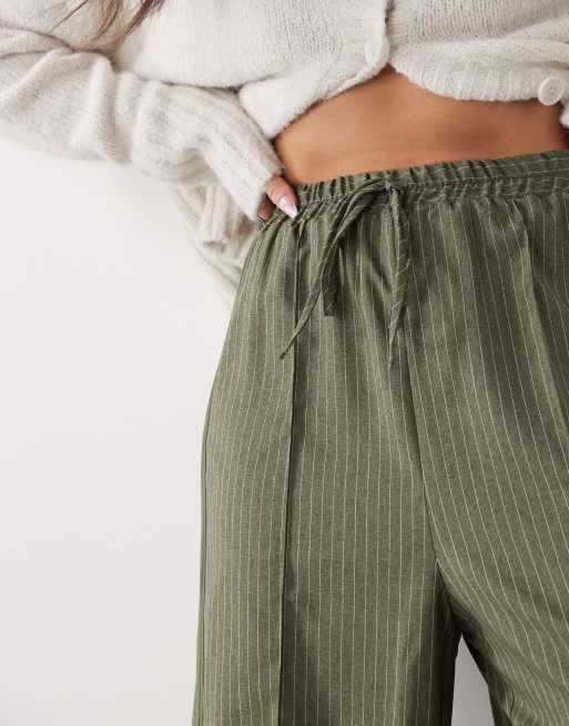 Reclaimed Vintage relaxed pull on pants with side stripe