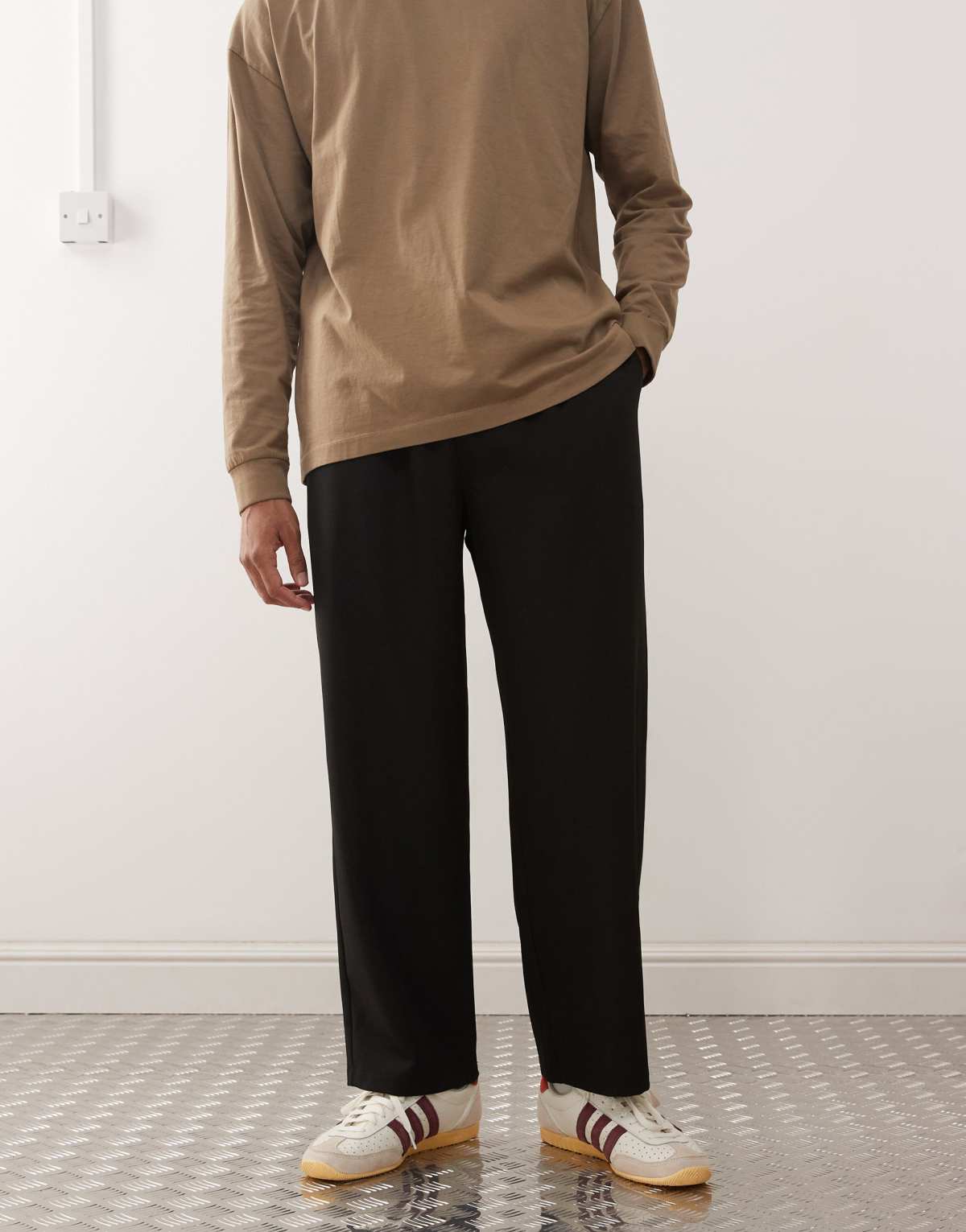 Reclaimed Vintage relaxed pull on trouser in black