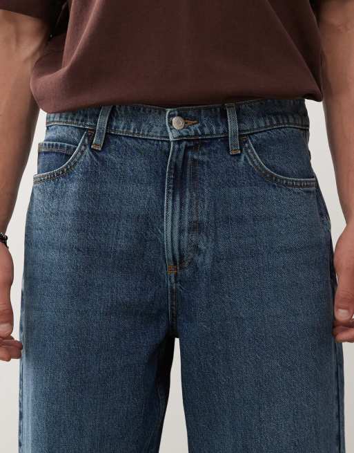 Reclaimed Vintage relaxed straight leg denim jean in mid blue wash, 5 of 5