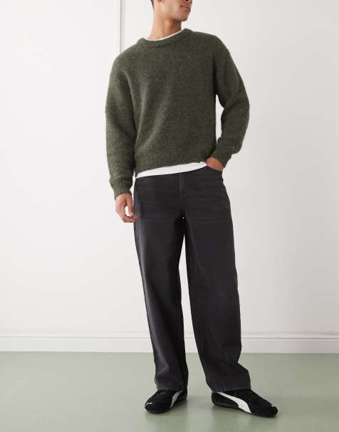 Reclaimed Vintage relaxed straight leg denim jean in washed black