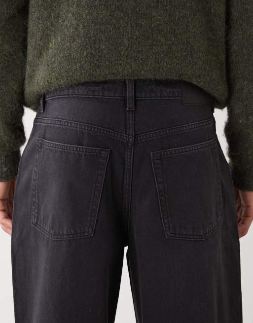 Reclaimed Vintage relaxed straight leg denim jeans in washed black, 5 of 5