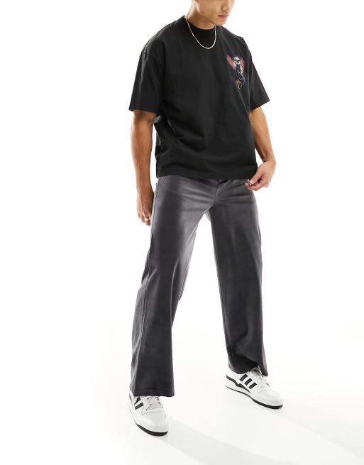 Reclaimed Vintage relaxed tailored baggy pants in charcoal ASOS