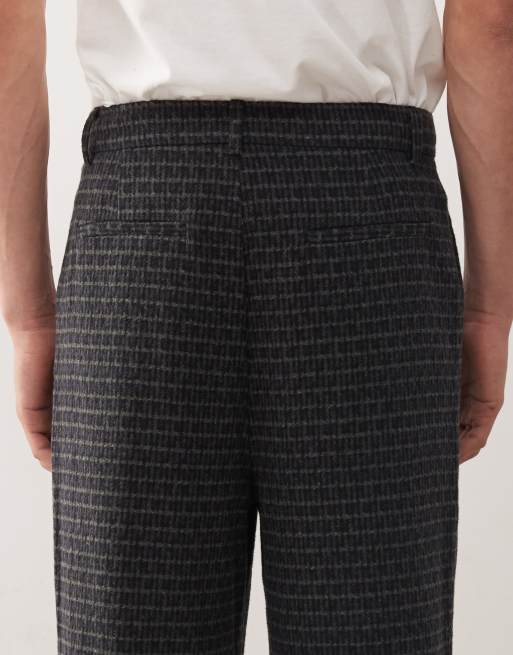 Reclaimed Vintage relaxed tapered trousers co-ord in navy and grey check, 5 of 5
