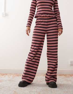 Reclaimed Vintage Relaxed Wide Leg Pants In Red