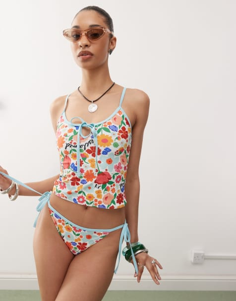 Reclaimed Vintage – Retroblommig bikini i lång modell - view 1