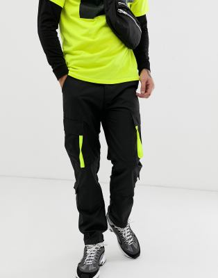 black and yellow cargo pants