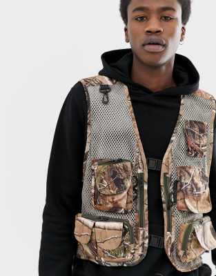 Motif Camouflage Reclaimed Vintage RevivedGilet Feuilles b76gyf