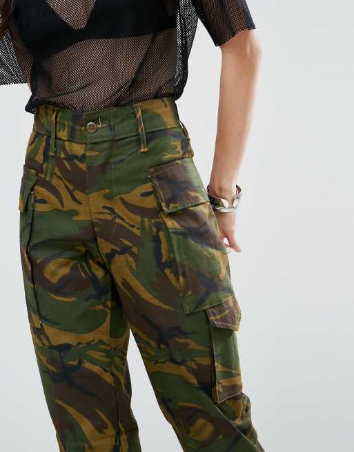 Reclaimed Vintage Revived Military Trousers In Camo, 3 of 4
