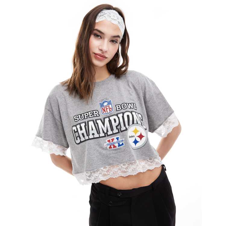 Reclaimed Vintage Revived x Glass Onion crop sport tee with