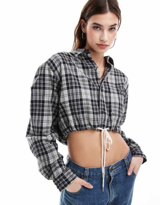 Reclaimed Vintage Revived x Glass Onion cropped shirt with adjustable tie waist 