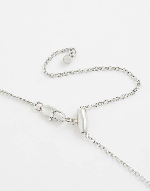 Reclaimed Vintage rhodium pendant with star emboss necklace, 4 of 4