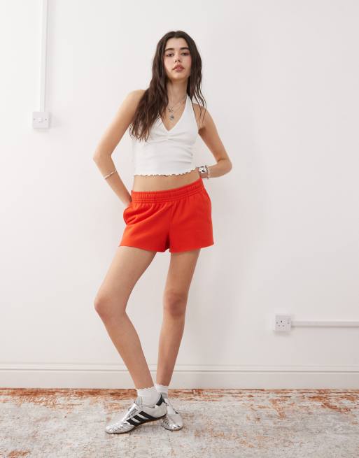 Reclaimed Vintage ribbed ruched halter neck top in white, 4 of 4