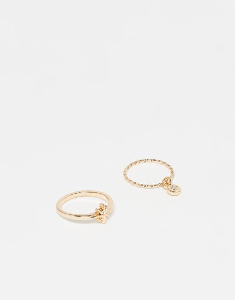 Reclaimed Vintage ring charm 2 pack in gold - view 1