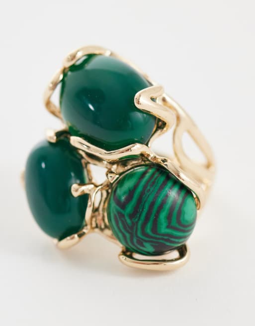 Reclaimed Vintage Ring im Wickelstil mit Edelstein, 2 von 3