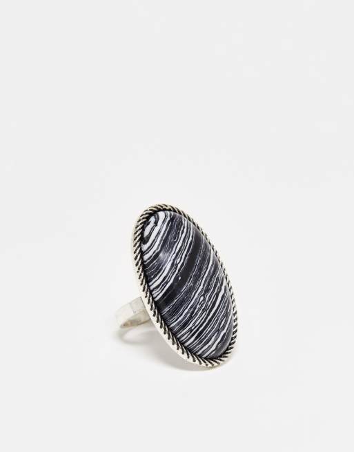 Reclaimed Vintage - Ring met gestreepte imitatie-agaat