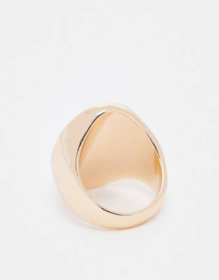 Reclaimed Vintage Ring With Oversized Faux Green Stone In Green