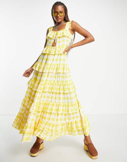 Robe vichy jaune new arrivals