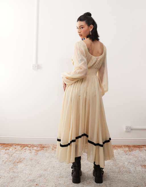 Reclaimed Vintage - Robe d'hiver longue à manches longues style bohème, 3 de 4