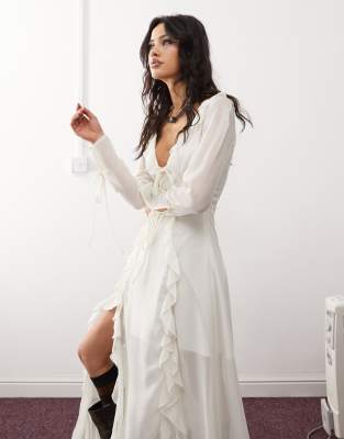 Robe Vintage Xoanon En Soie 100% Ivoire Taille S - Occasion Très Bon état