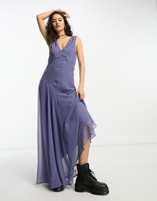 Reclaimed Vintage bias cut slip in plain with lace - ASOS Price Checker