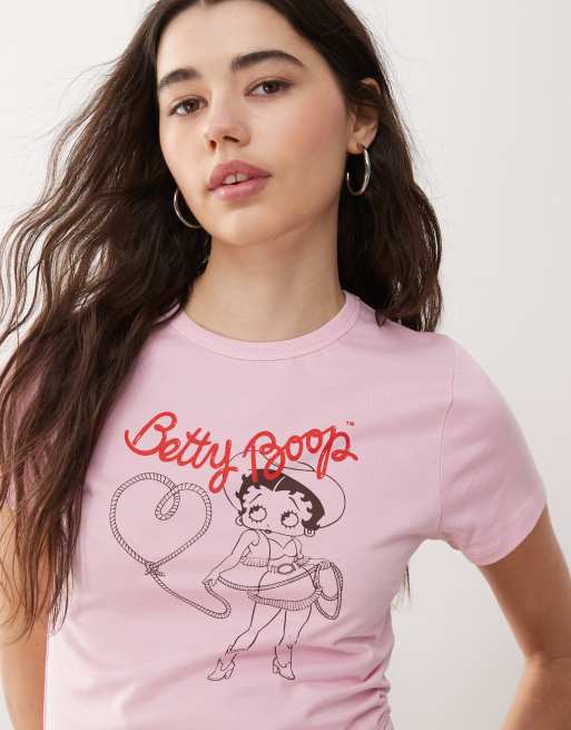 Reclaimed Vintage – Rosa babytee med licensierat Betty Boop-tryck, 2 av 4