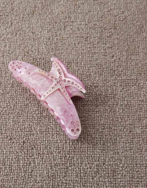 Reclaimed Vintage – Rosa hårklämma med sjöstjärna, 3 av 3