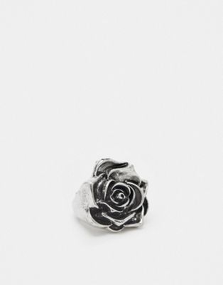 Reclaimed Vintage rose ring in burnished silver - ASOS Price Checker