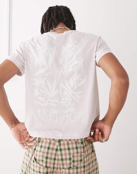 Reclaimed Vintage – Różowy T-shirt o krótkim pudełkowym fasonie z grafiką na plecach - view 1
