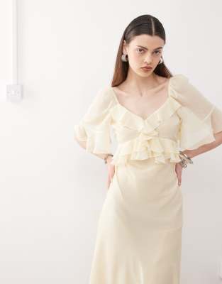 Reclaimed Vintage Ruffle Maxi Dress In White