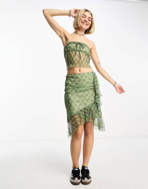 Asos ruffle midi skirt hot sale