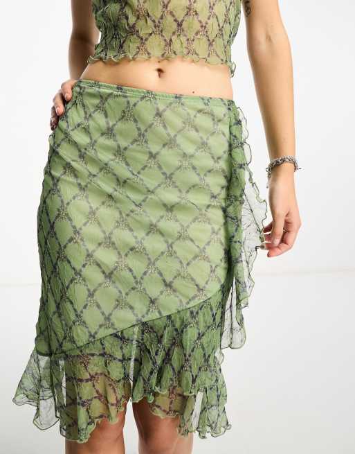 Asos ruffle midi skirt best sale