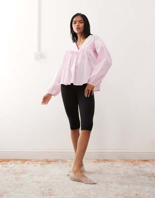 Reclaimed Vintage Ruffled Yoke Smock Top