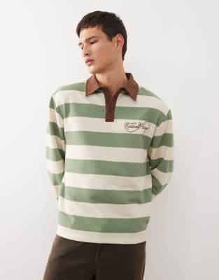Reclaimed Vintage Rugby Polo Top In Multi