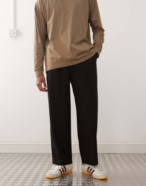 Reclaimed Vintage - Ruimvallende broek met elastische taille in zwart - view 1