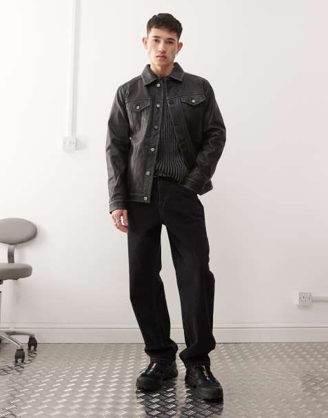Reclaimed Vintage - Ruimvallende jeans met rechte pijpen in zwart - view 1