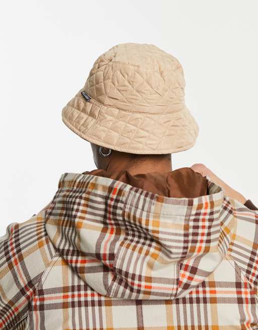 Reclaimed Vintage – Sandfärgad kviltad solhatt av nylon i unisex-modell, 3 av 4