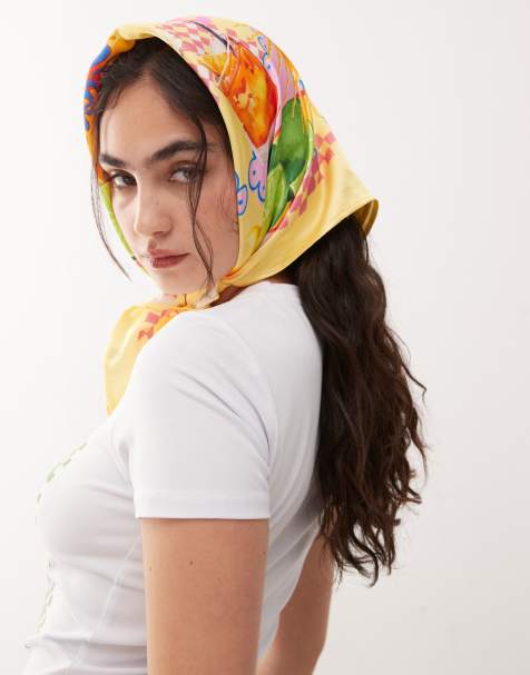 Reclaimed Vintage - Satijnen hoofddoek in retro fruitige print - view 1