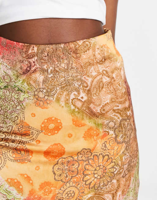 Vintage satin midi skirt online