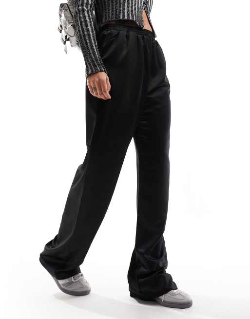 Reclaimed Vintage – Schlupfhose aus Satin in Schwarz
