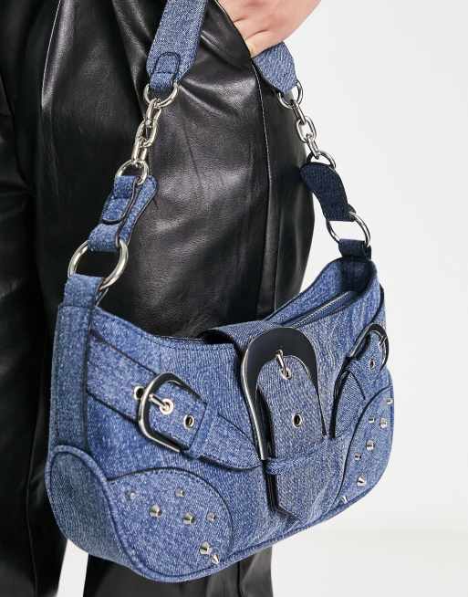 Reclaimed Vintage – Schultertasche im Stil der 2000er aus Jeansstoff, 4 von 4