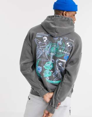 vintage print hoodie