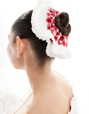 Reclaimed Vintage scrunchie in red and white gingham check