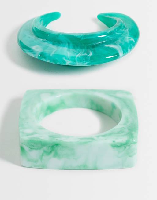 Reclaimed Vintage set armbanden in turquoise