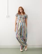 Reclaimed Vintage denim barrel jeans in pistachio green