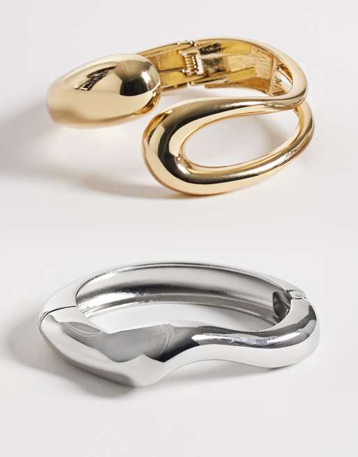 Reclaimed Vintage - Set van 2 armbanden in zilver en goud