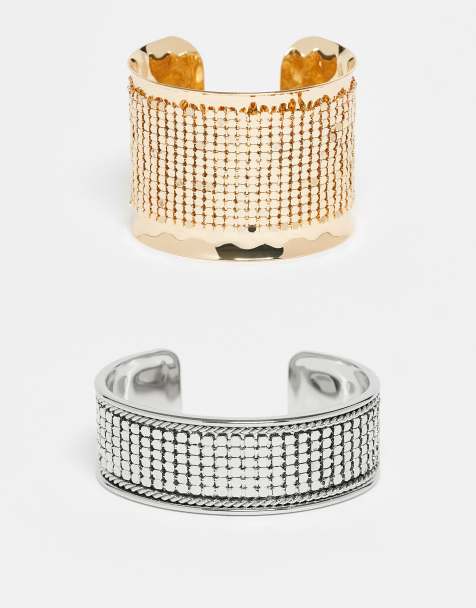 Reclaimed Vintage - Set van 2 limited edition maliënkolder armbanden in goud en zilver - view 1