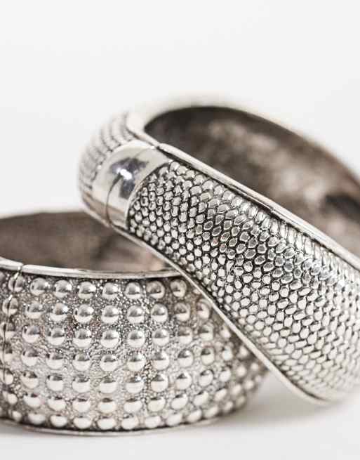 Reclaimed Vintage - Set van armbanden in gepolijst zilver, 2 van 3